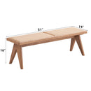 Velentina 51.18" Bench, Rattan & Natural Finish
