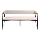 Jaramillo 62" Bench, Beige Linen & Black Finish