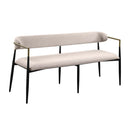 Jaramillo 62" Bench, Beige Chenille & Black Finish