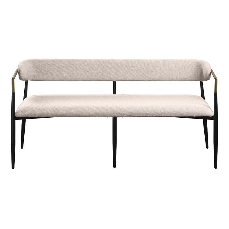 Jaramillo 62" Bench, Beige Chenille & Black Finish