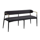 Jaramillo 62" Bench, Beige Chenille & Black Finish