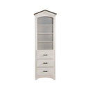 Tree House Bookcase Cabinet, Weathered White & Washed Gray Finish Acme