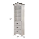 Tree House Bookcase Cabinet, Weathered White & Washed Gray Finish Acme