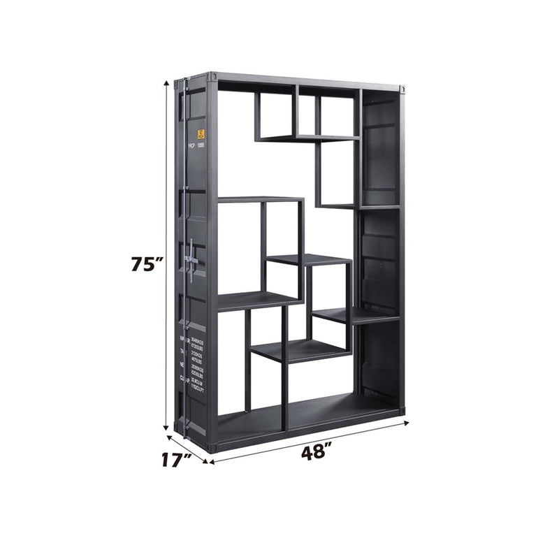 Cargo Bookcase, Gunmetal Finish Acme