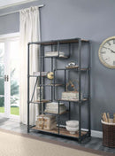 Brantley Bookshelf, Antique Oak & Sandy Gray Finish Acme
