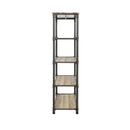Itzel Bookshelf, Antique Oak & Sandy Gray Finish Acme