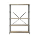 Itzel Bookshelf, Antique Oak & Sandy Gray Finish Acme