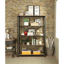 Itzel Bookshelf, Antique Oak & Sandy Gray Finish Acme