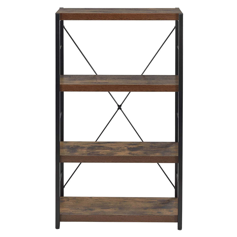 Bob Bookshelf, Weathered Oak & Black Finish Acme