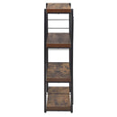 Bob Bookshelf, Weathered Oak & Black Finish Acme