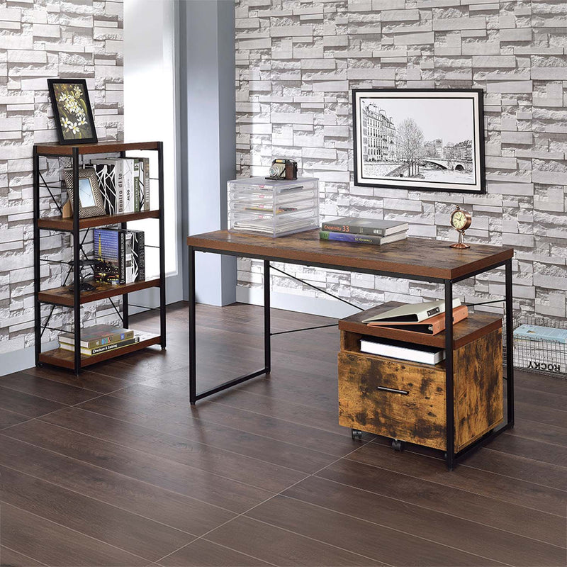 Bob Bookshelf, Weathered Oak & Black Finish Acme