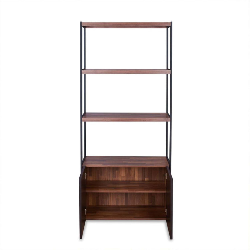 Sara Bookshelf, Walnut & Sandy Black Finish Acme
