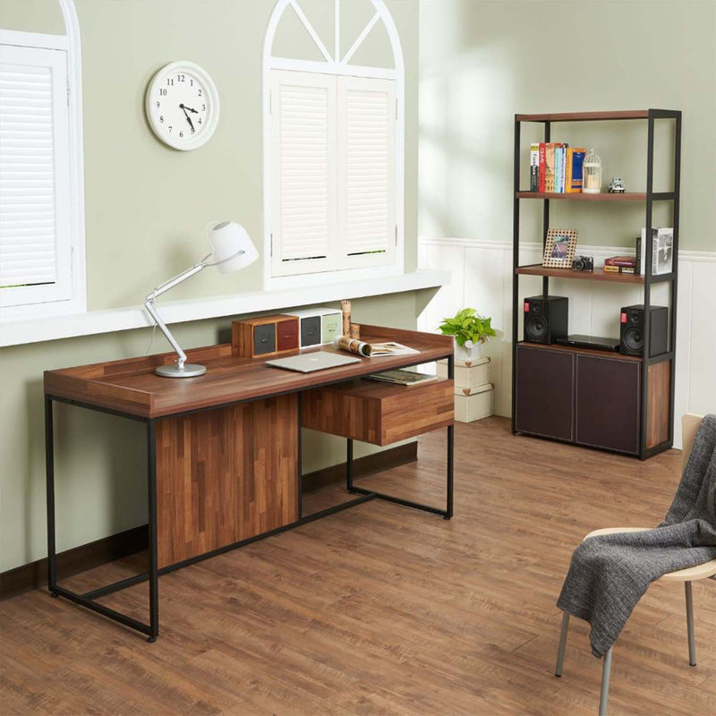 Sara Bookshelf, Walnut & Sandy Black Finish Acme