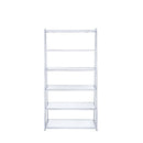 Coleen Bookshelf, White High Gloss & Chrome Finish Acme