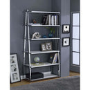 Coleen Bookshelf, White High Gloss & Chrome Finish Acme