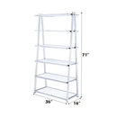 Coleen Bookshelf, White High Gloss & Chrome Finish Acme