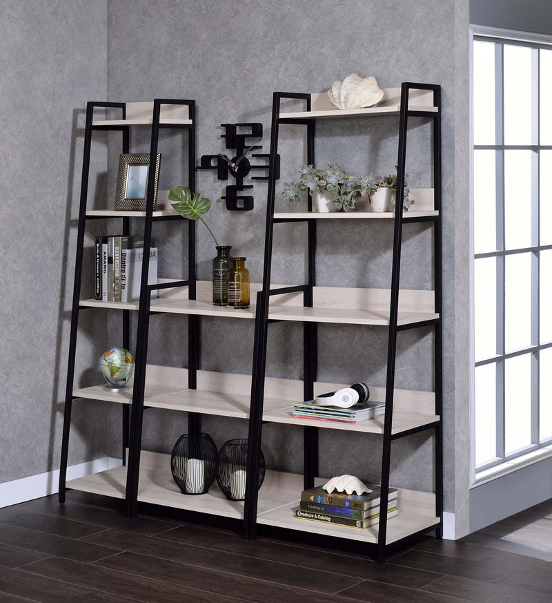 Wendral Bookshelf, Natural & Black Finish Acme