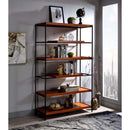 Oaken Bookshelf, Honey Oak & Black Finish Acme