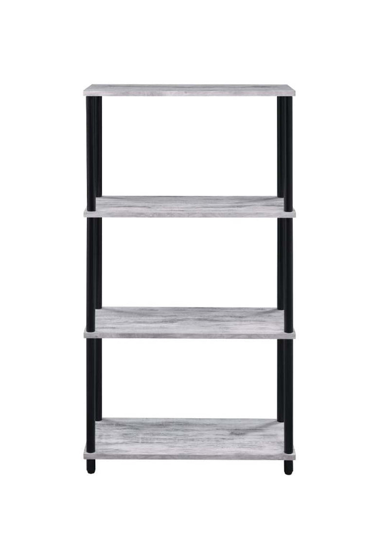 Nypho Bookshelf, Antique White & Black Finish Acme