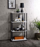 Nypho Bookshelf, Antique White & Black Finish Acme