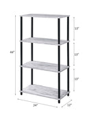 Nypho Bookshelf, Antique White & Black Finish Acme