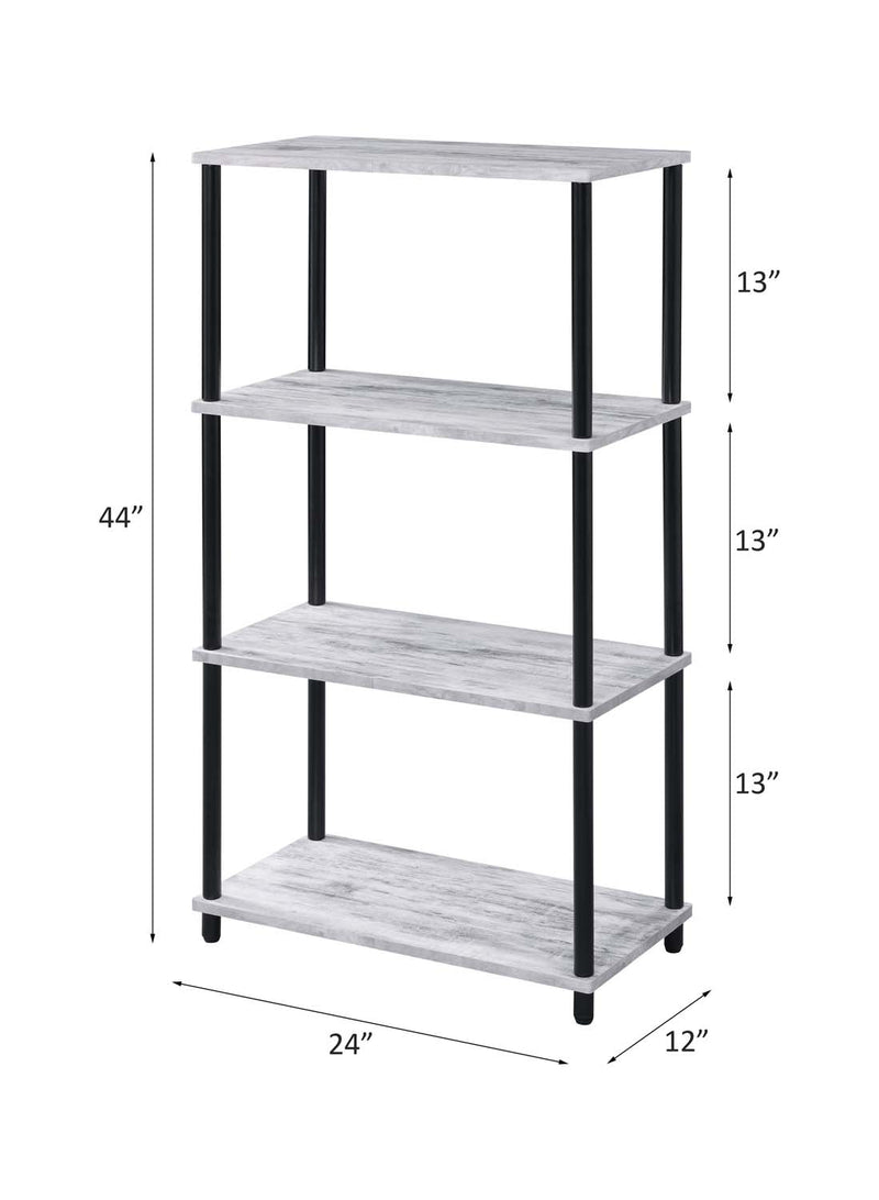 Nypho Bookshelf, Antique White & Black Finish Acme