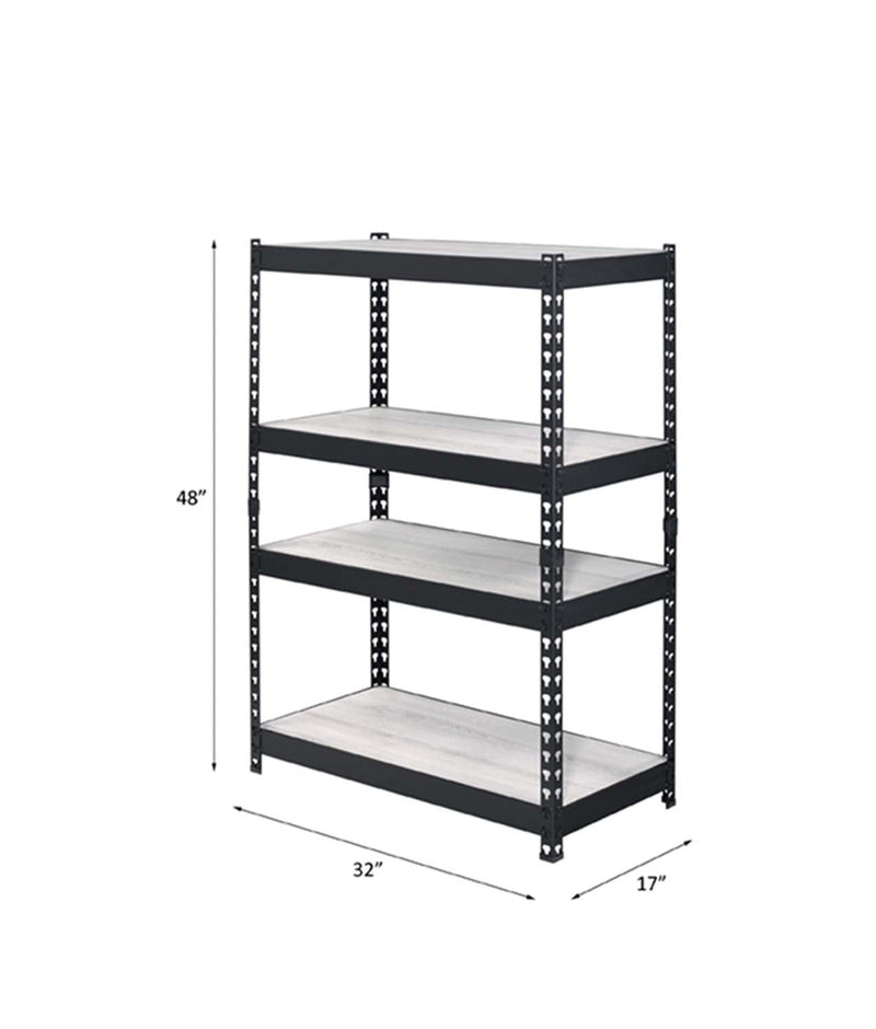 Decmus Bookshelf, Natural & Black Finish Acme