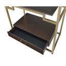 Yumia Bookshelf, Gold & Walnut Finish Acme