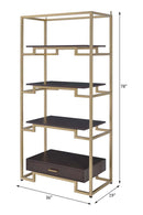Yumia Bookshelf, Gold & Walnut Finish Acme