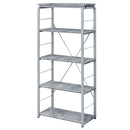 Jurgen Bookshelf, Faux Concrete & Silver Finish Acme