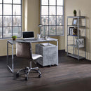 Jurgen Bookshelf, Faux Concrete & Silver Finish Acme
