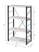 Jurgen Bookshelf, Antique White & Black Finish Acme