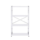 Tennos Bookshelf, White & Chrome Finish Acme