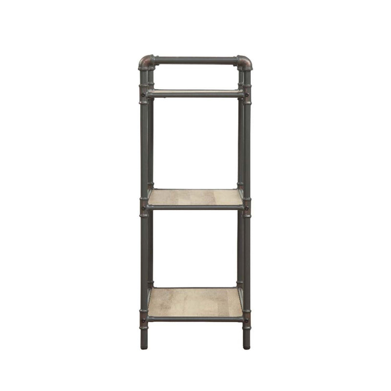 Itzel Bookshelf, Antique Oak & Sandy Gray Finish Acme