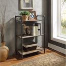 Itzel Bookshelf, Antique Oak & Sandy Gray Finish Acme