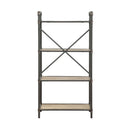 Itzel Bookshelf, Antique Oak & Sandy Gray Finish Acme
