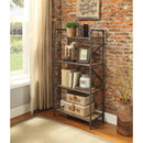 Itzel Bookshelf, Antique Oak & Sandy Gray Finish Acme