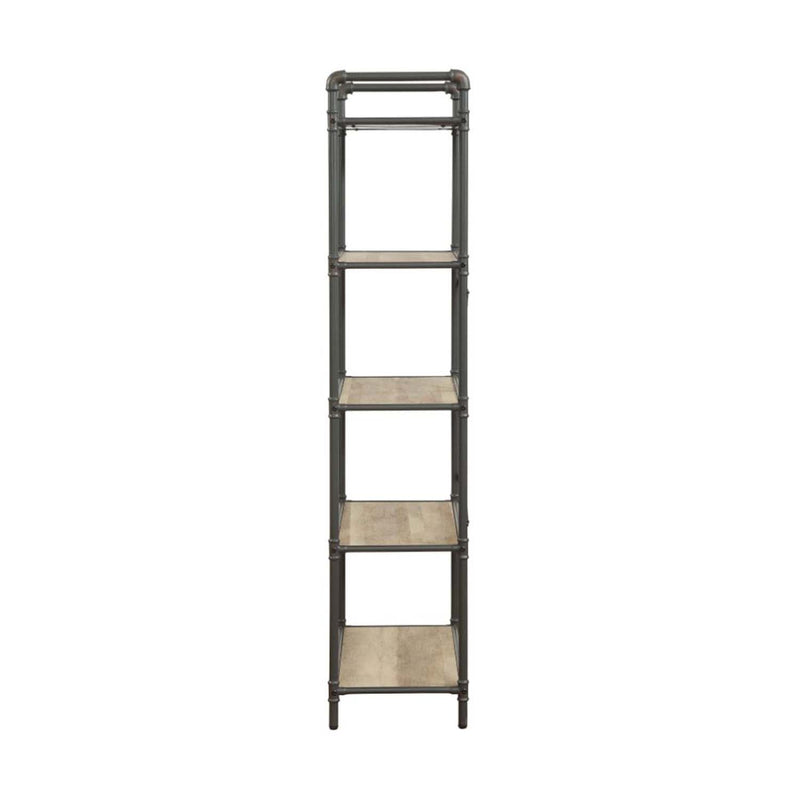 Itzel Bookshelf, Antique Oak & Sandy Gray Finish Acme