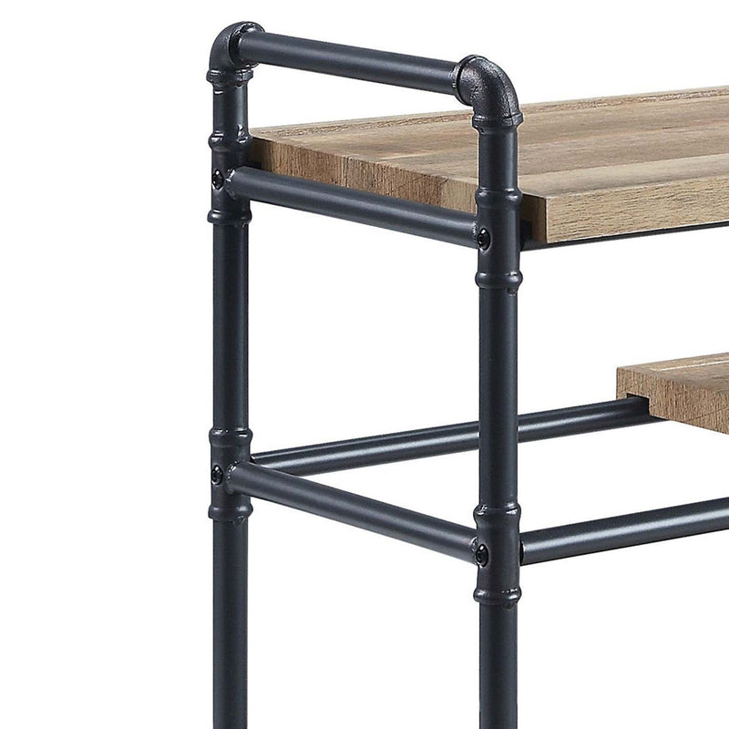 Brantley Bookshelf, Oak & Sandy Black Finish Acme