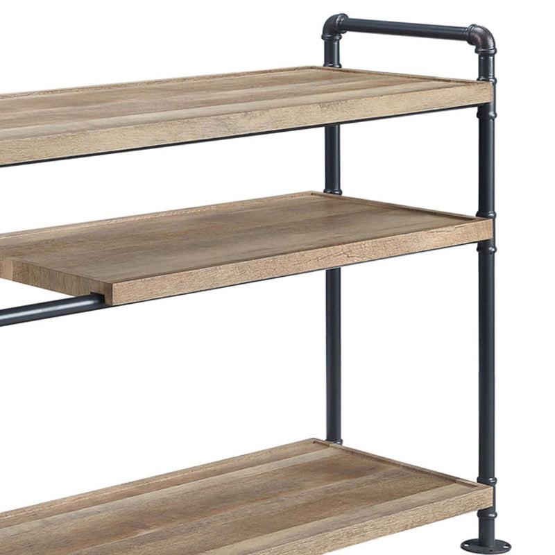 Brantley Bookshelf, Oak & Sandy Black Finish Acme