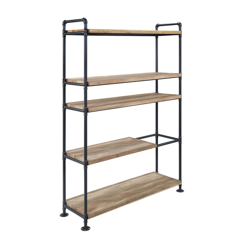 Brantley Bookshelf, Oak & Sandy Black Finish Acme