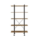 Nefo Bookshelf, Rustic Oak & Black Finish Acme