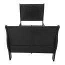 Louis Philippe III Twin Bed, Black Finish Acme