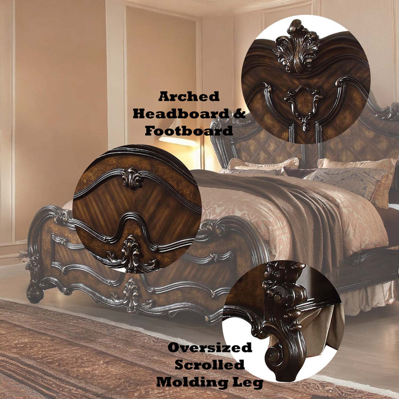 Versailles California King Bed, Cherry Oak Finish Acme