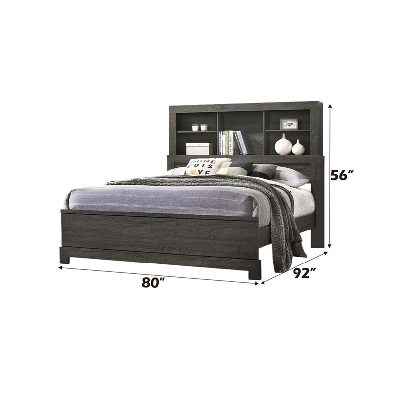 Lantha King Bed, Gray Oak Finish Acme