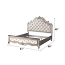 Esteban King Bed, Ivory Velvet & Antique Champagne Finish Acme