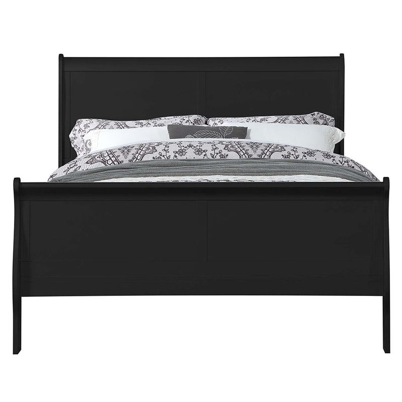 Louis Philippe Queen Bed, Black Finish Acme