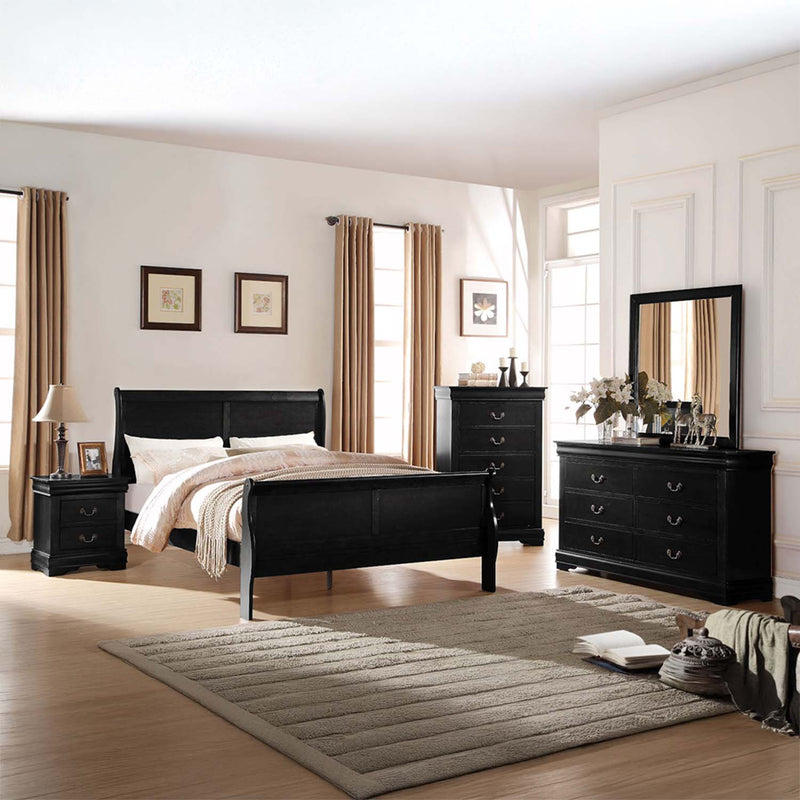 Louis Philippe Twin Bed, Black Finish Acme