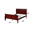 Louis Philippe Twin Bed, Cherry Finish Acme