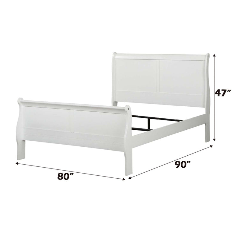 Louis Philippe King Bed, White Finish Acme